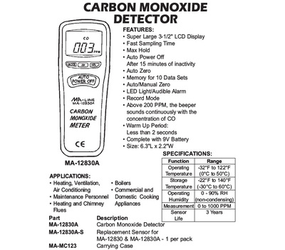  - Combustion Analyzers and Detectors